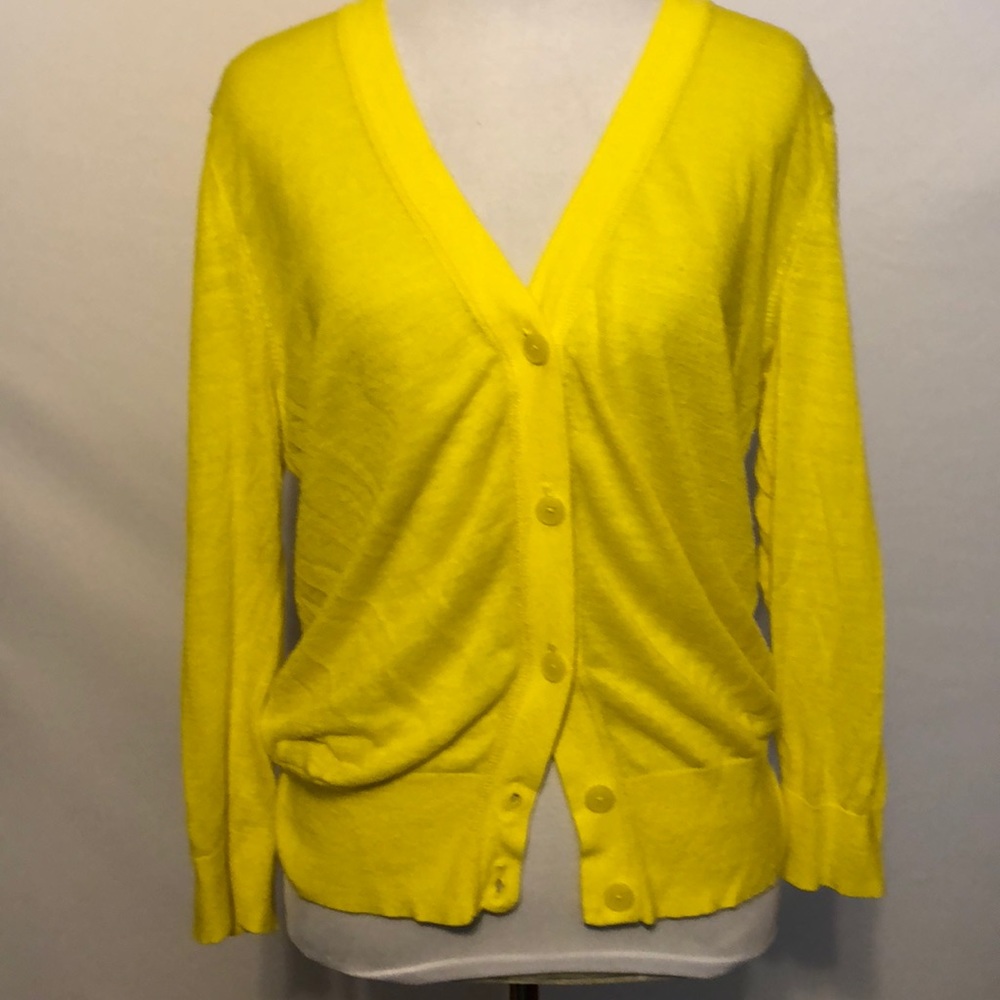 Ann Taylor Loft yellow cardigan size large